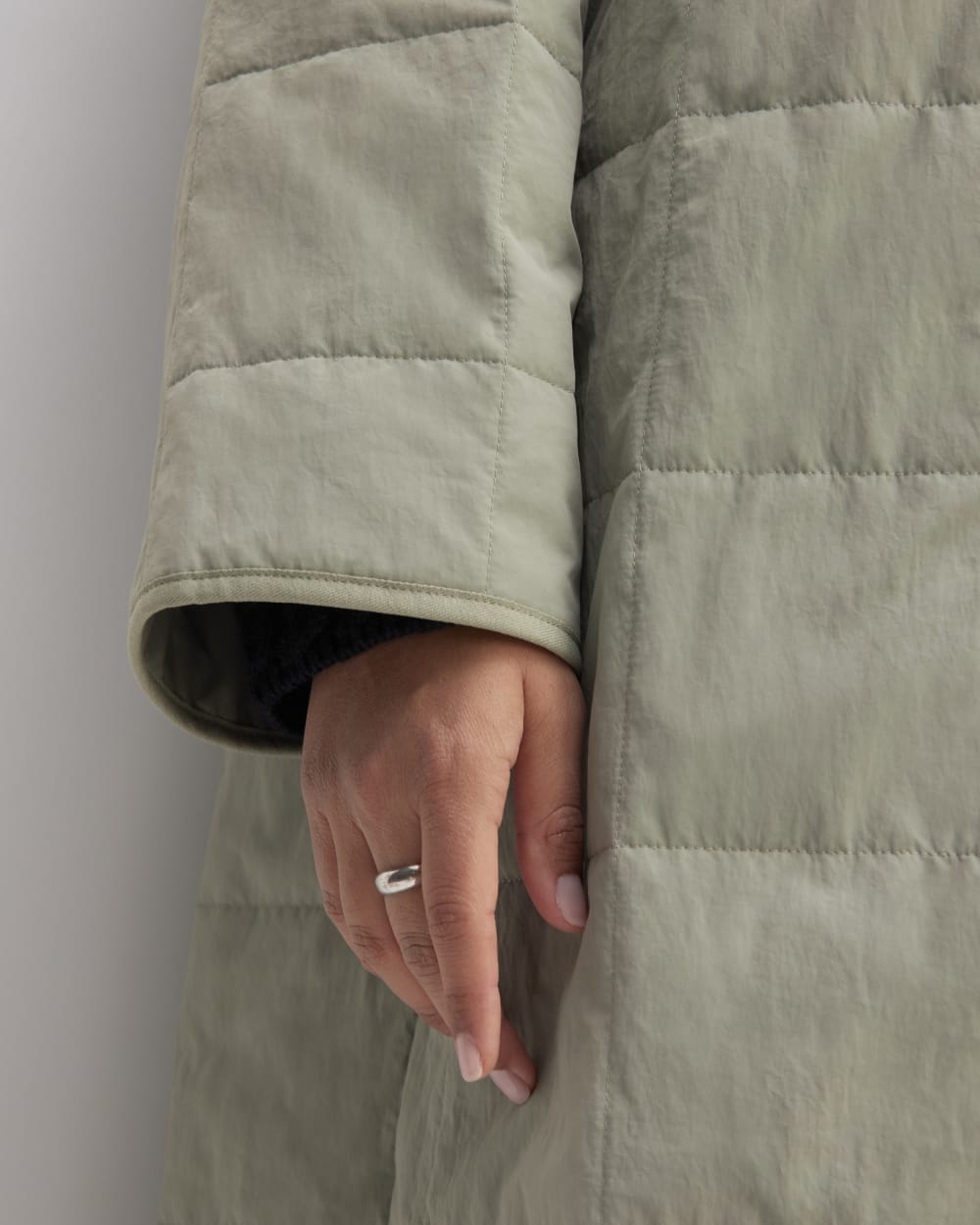 The ReNew Quilted Long Liner | Sage Green - Image 5