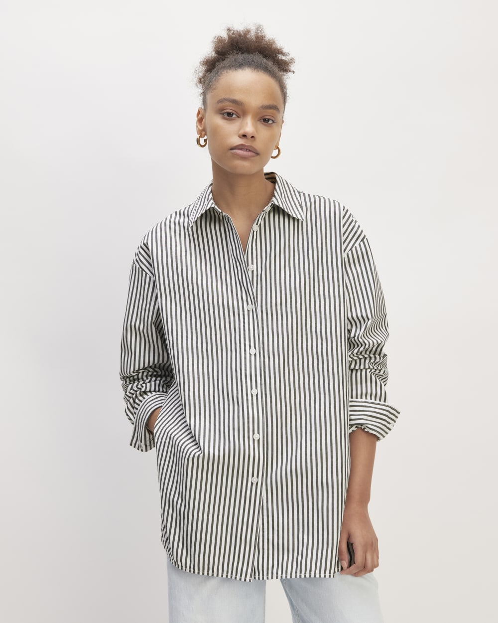 The Supima? Cotton Boyfriend Shirt | Optic White / Black