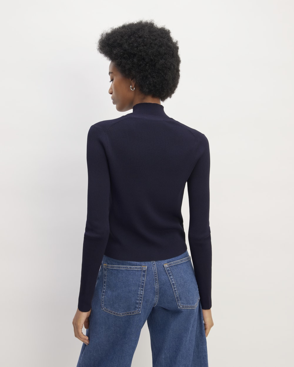 The Viscose Knit Cardigan | Navy - Image 6