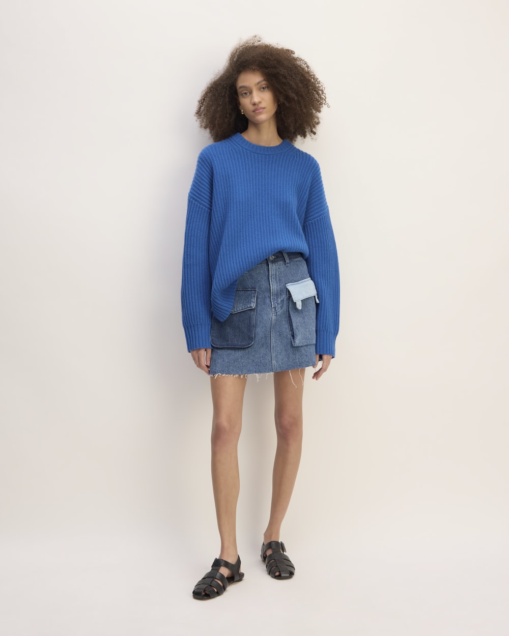 The Everlane x Marques' Almeida Oversized Cashmere Crew | Lapis Blue - Image 3