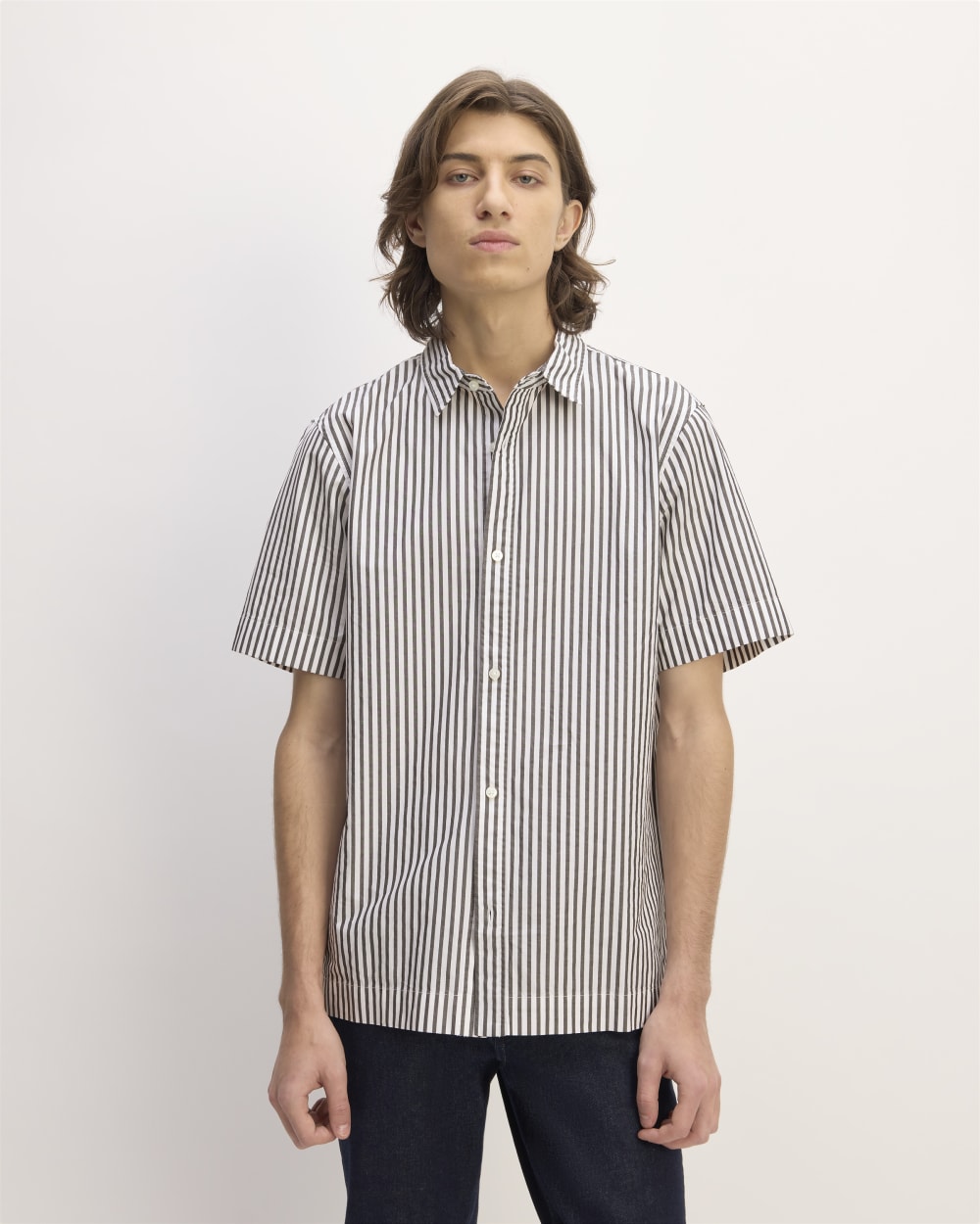 The Supima? Short-Sleeve Poplin Shirt | Optic White / Black