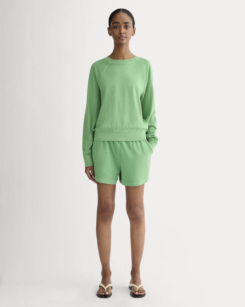 The Off-Duty Long-Sleeve Tee | Green Garment Dye - Image 3