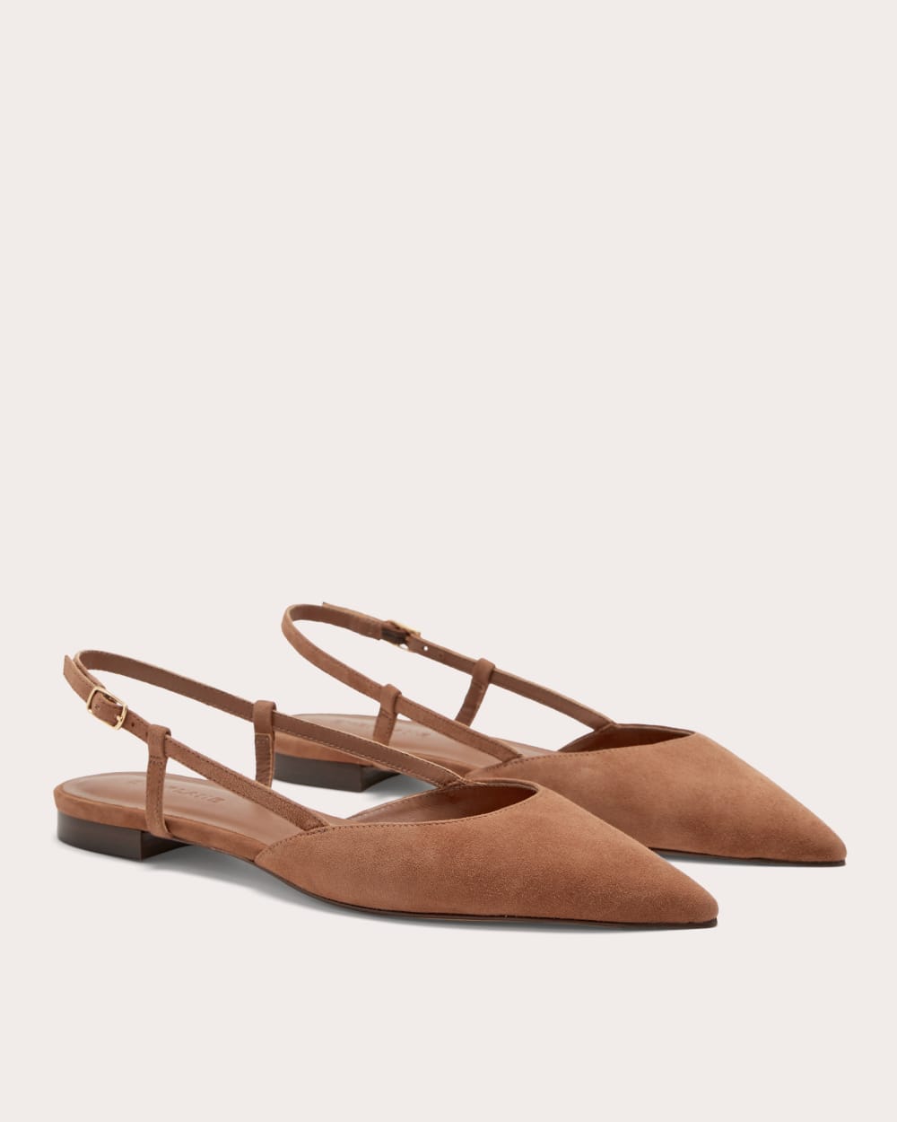 The Studio Slingback Flat | Saddle Brown Suede - Image 4
