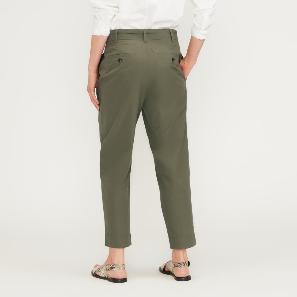 The Poplin Pleated Taper Pant | Kalamata - Image 6