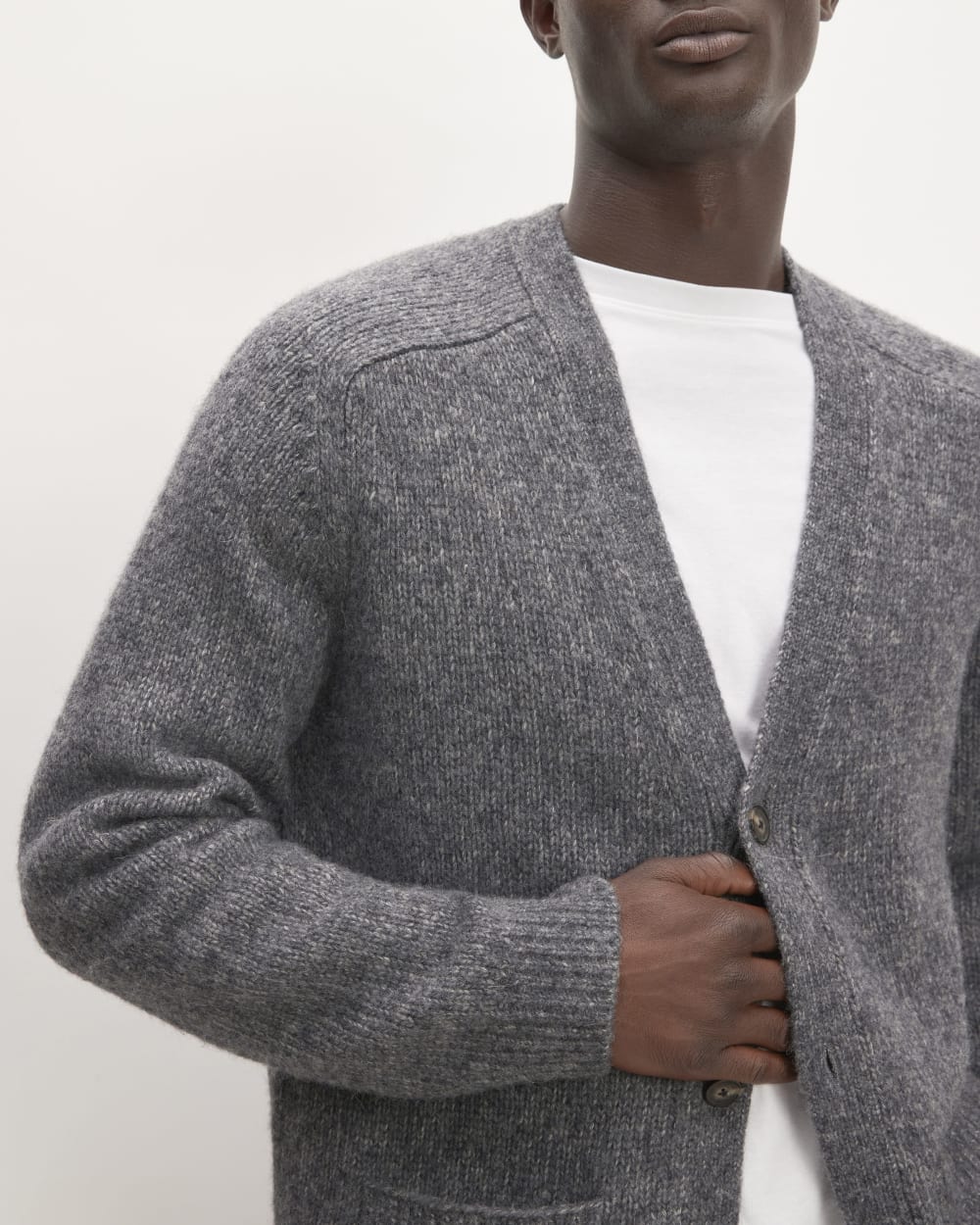 The Cloud Relaxed Cardigan | Heathered Dark Charcoal - Image 4