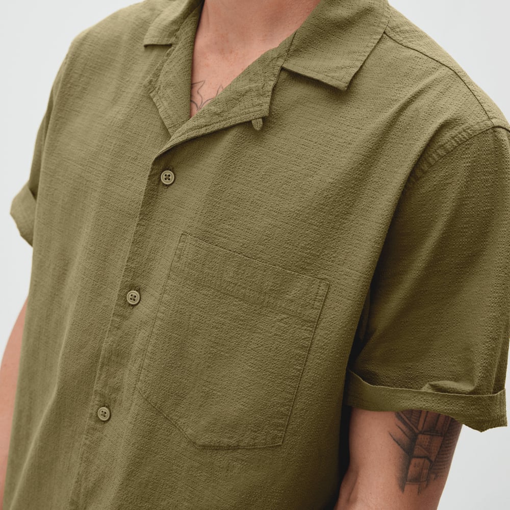 The Seersucker Short-Sleeve Shirt | Olive - Image 5