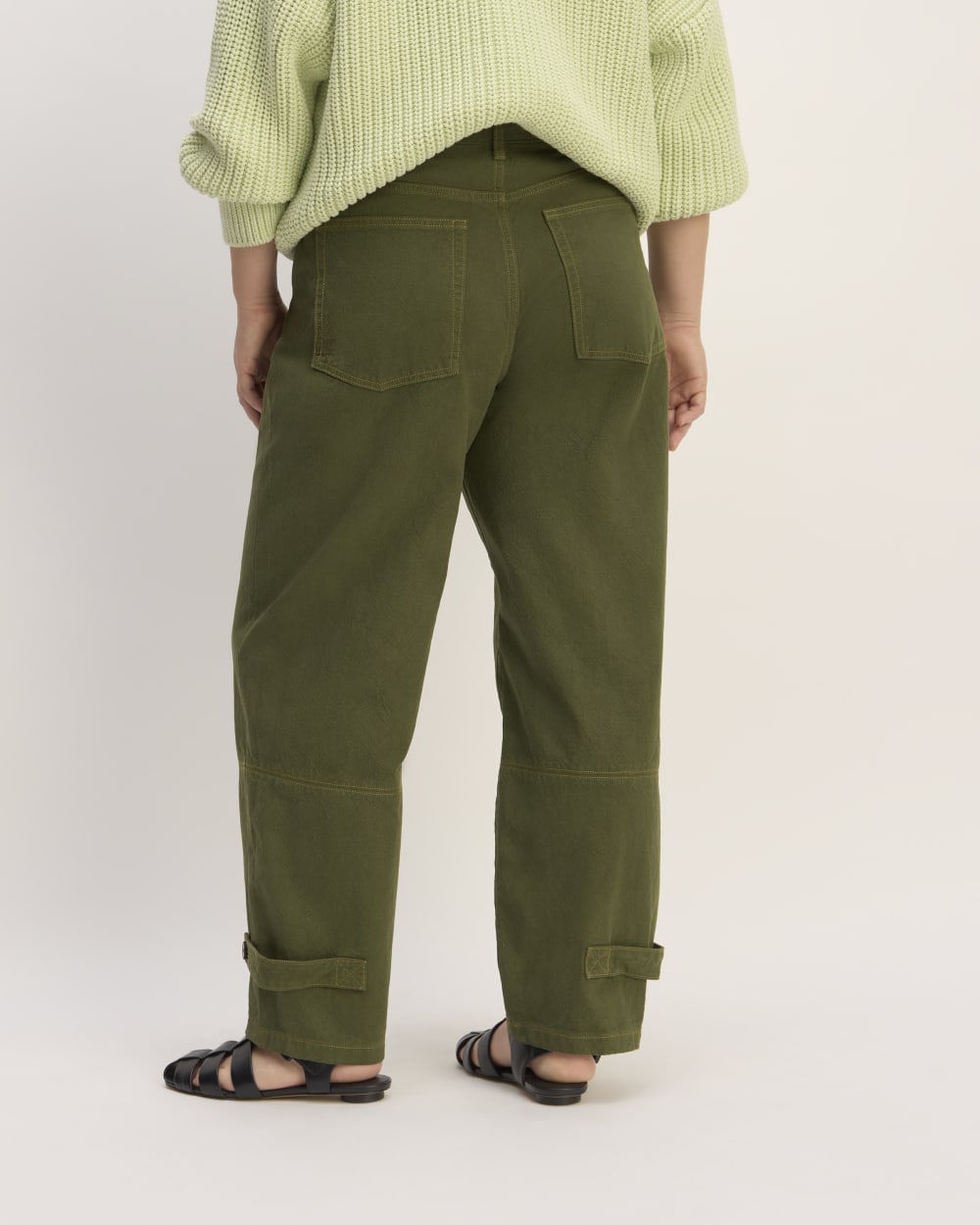 The Everlane x Marques' Almeida Canvas Oversized Barrel Pant | Deep Moss Green - Image 6