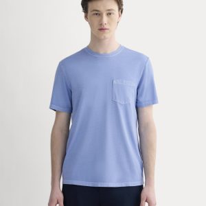 The Essential Organic Garment-Dyed Crew | Granada Sky Blue Garment Dye