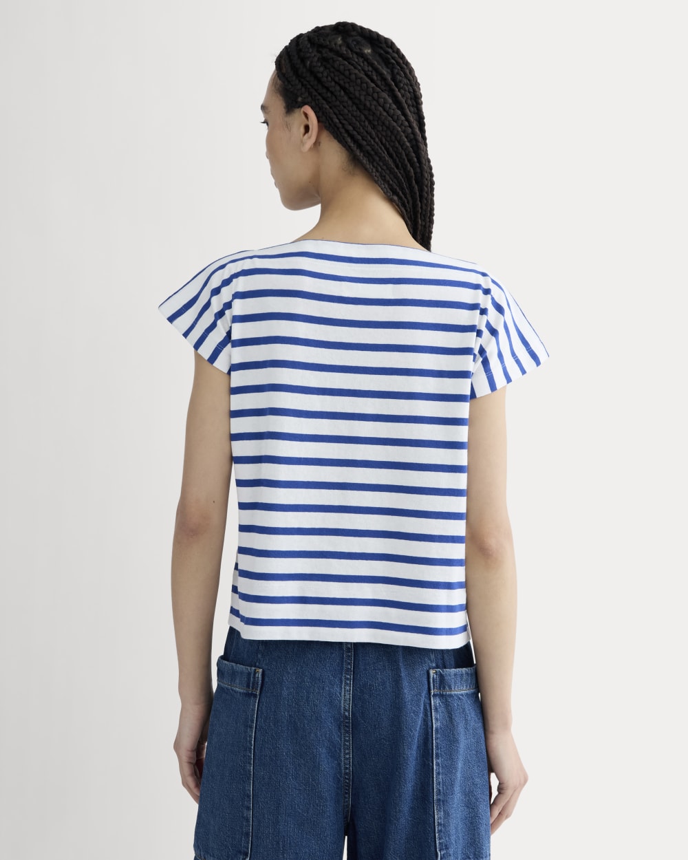 The Oversized Muscle Tee | Bone / Mazarine Blue - Image 5