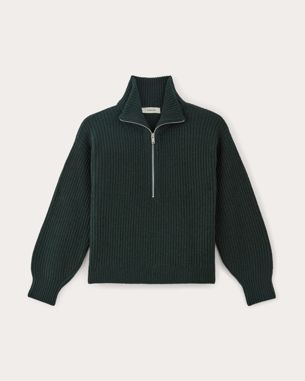The Half-Zip Sweater in Luxe Merino | Heather Scarab Green - Image 2