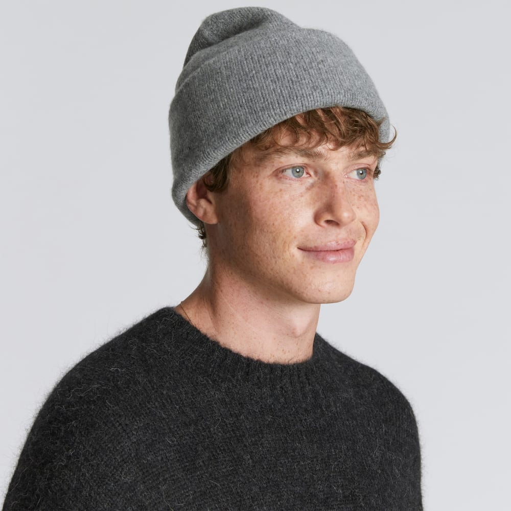 The Felted Merino Beanie | Mid Heathered Grey - Image 2