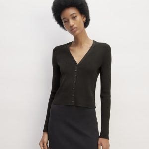 The Viscose Knit Cardigan | Black