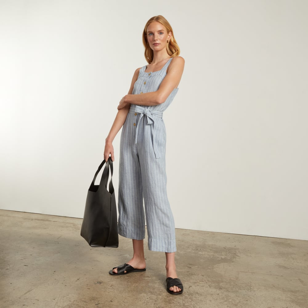 The Linen Jumpsuit | Light Blue / White - Image 2