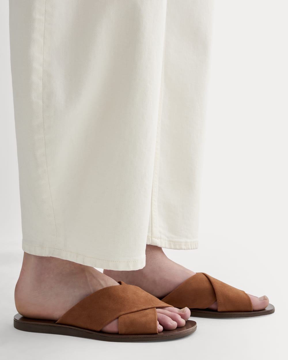 The Day Crossover Sandal | Saddle Brown Suede - Image 3