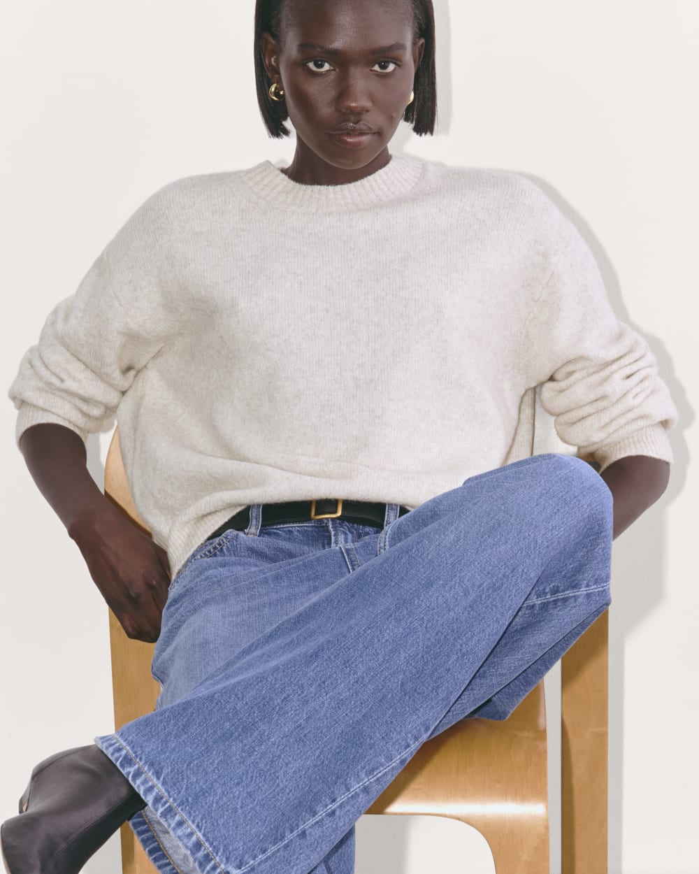 The Cocoon Crew in Plush Cotton | Heathered Oat - Image 4