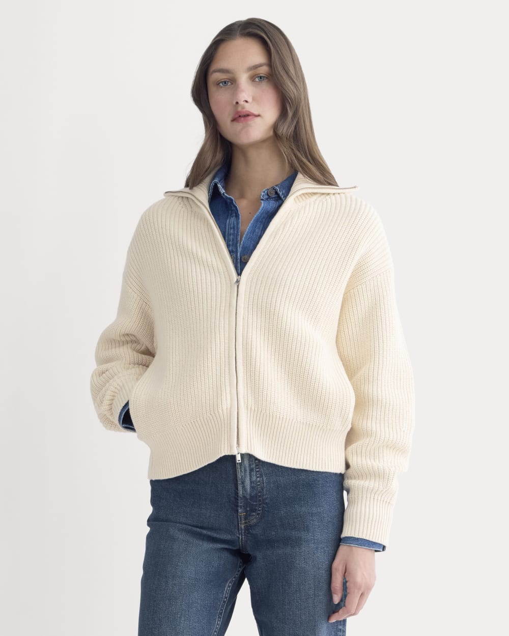 The Full-Zip Sweater in Everyday Cotton | Canvas
