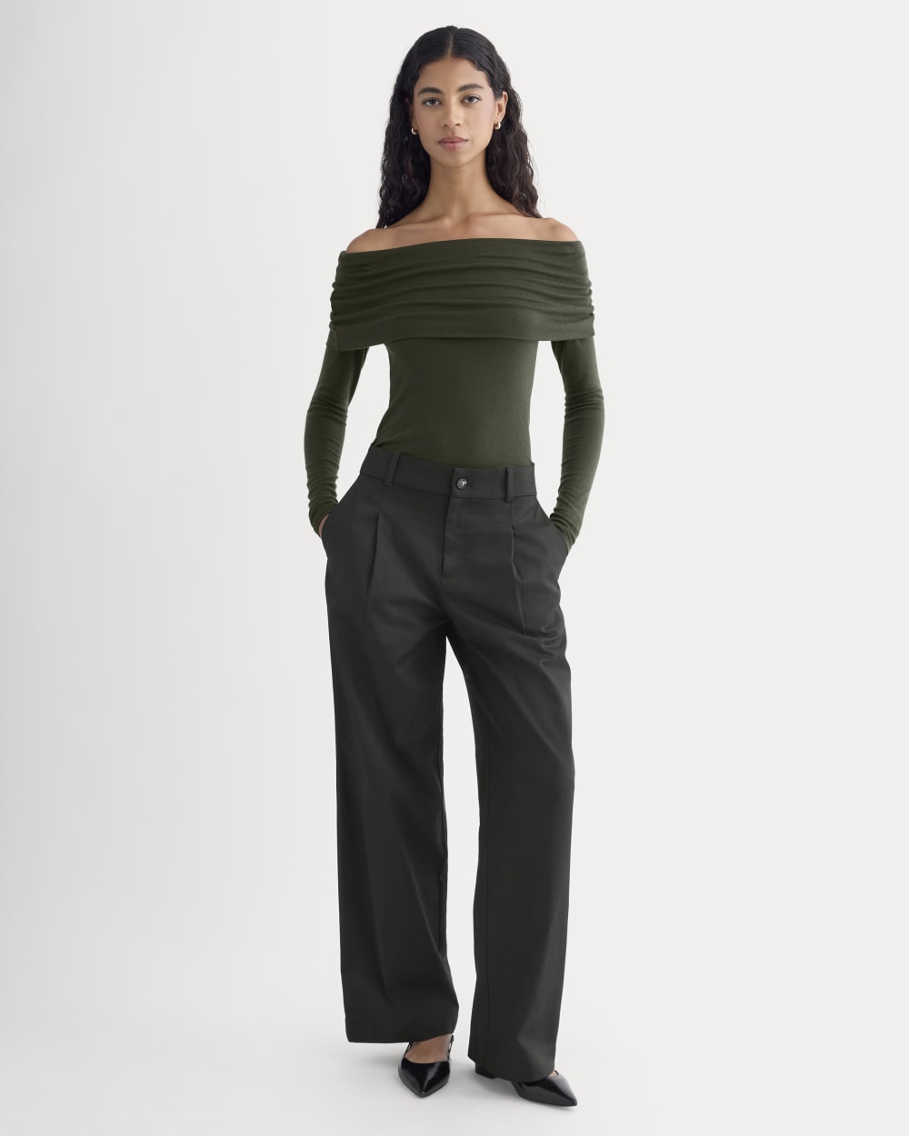 The Off-the-Shoulder Top in Butterluxe | Dark Green - Image 3