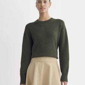 The Boxy Sweater in Everyday Cotton | Dark Green