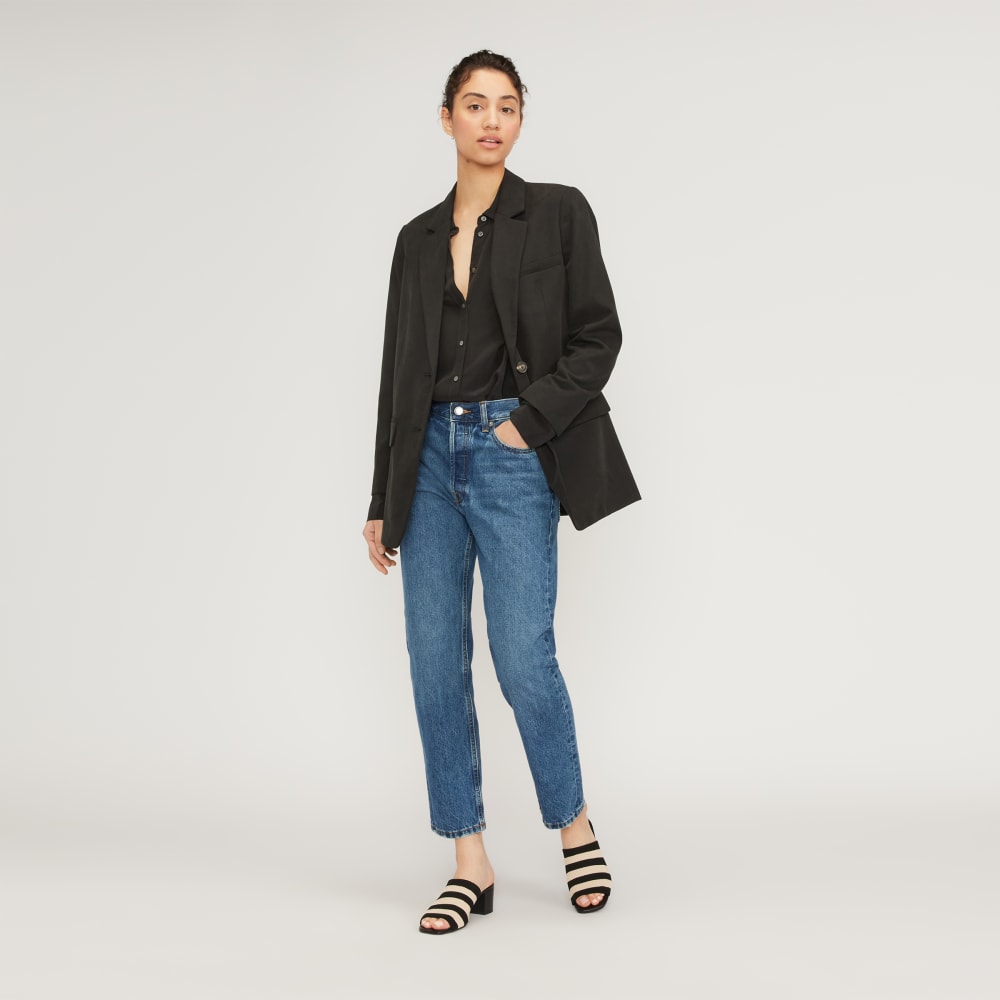 The Glove Mule in ReKnit | Black/ Parchment Stripe - Image 5