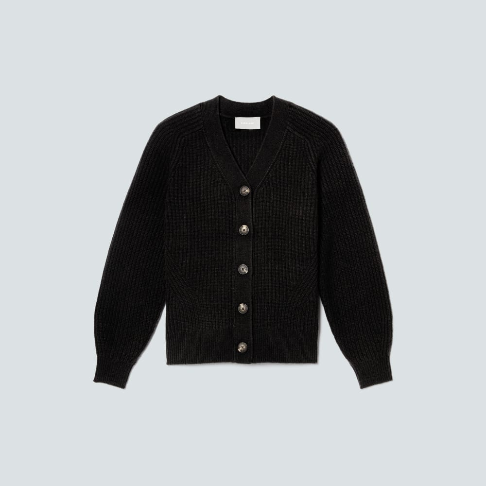 The Felted Merino Cardigan | Black - Image 2