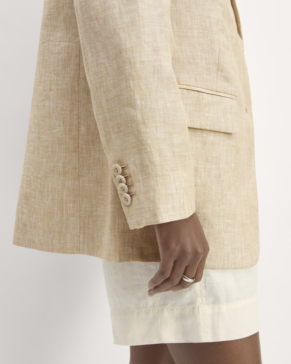The Oversized Blazer in Linen | Cornstalk Chambray - Image 5