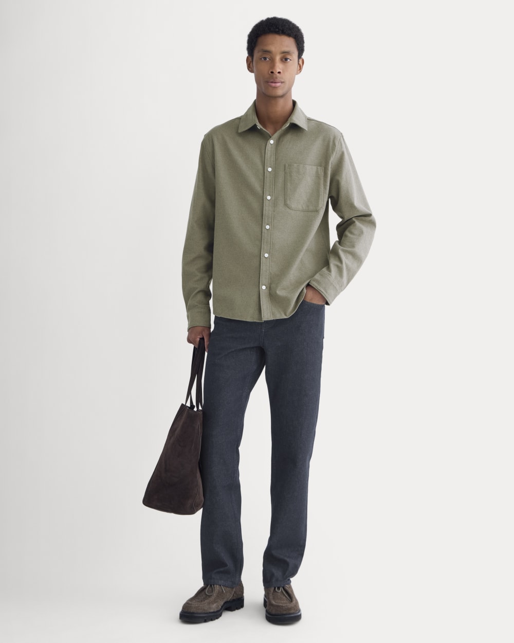 Brushed Flannel Shirt | Heathered Thyme - Image 3