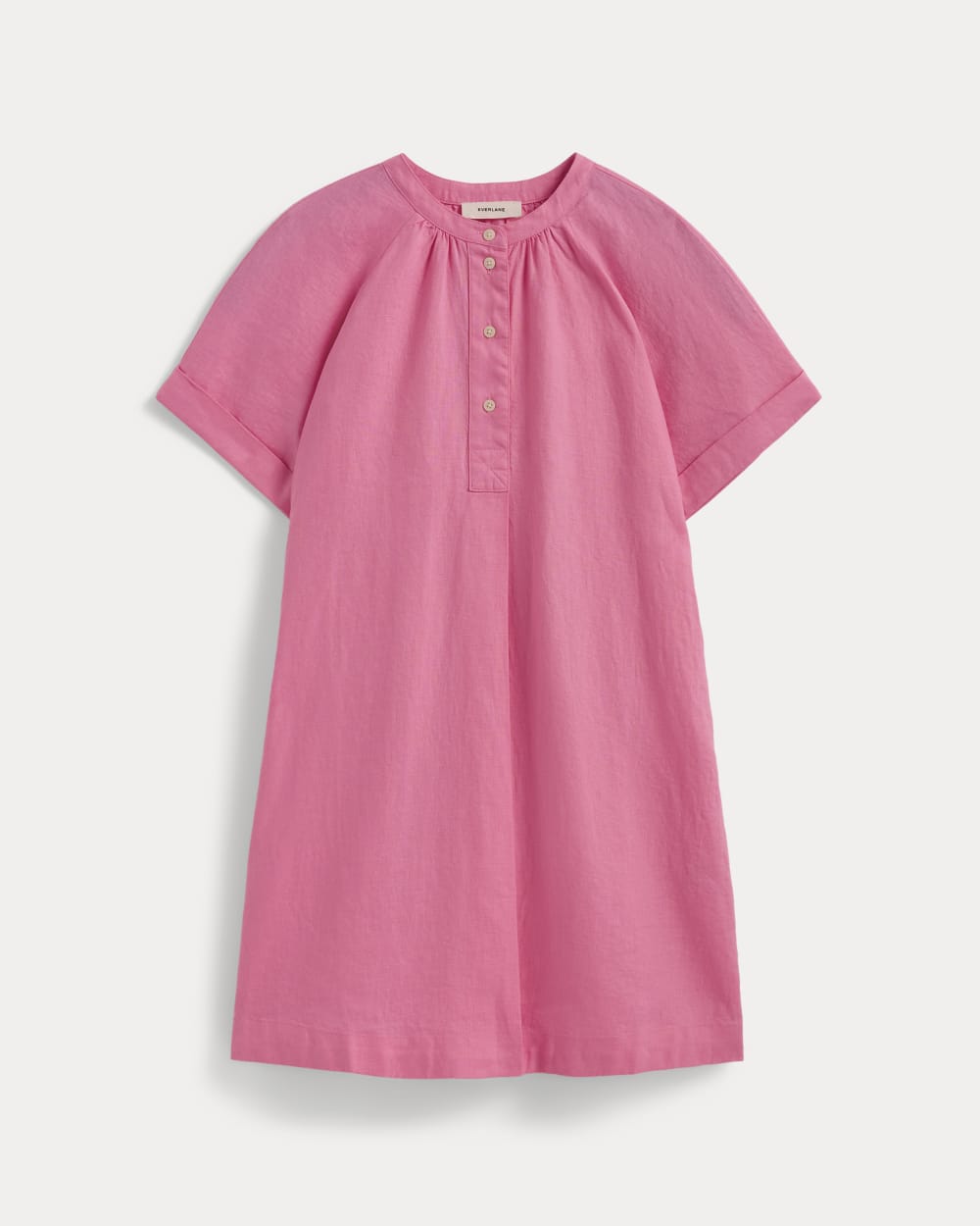 The Popover Dress in Linen | Deep Pink - Image 2
