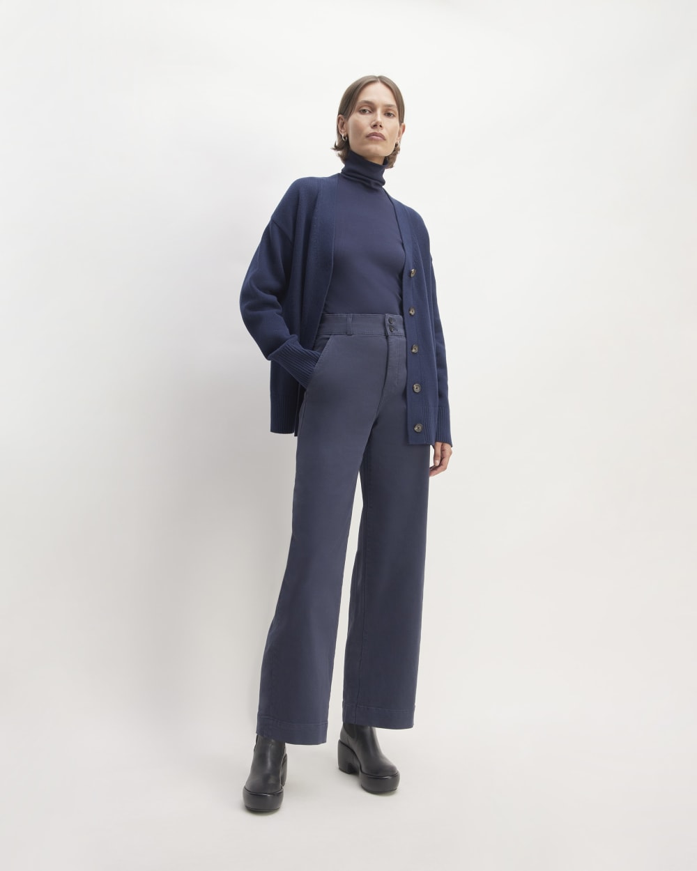 The Organic Cotton Cardigan | Navy - Image 3