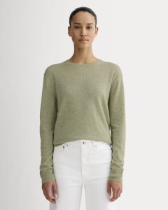 The Classic Crew in Cashmere | Light Heathered Moss