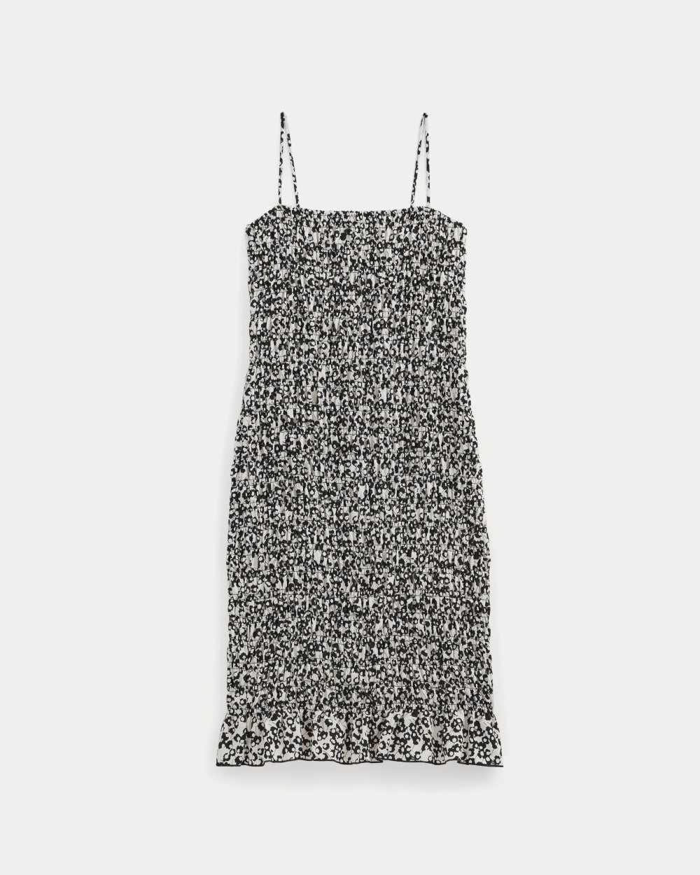 The Smocked Column Dress | Bone / Black Floral - Image 2