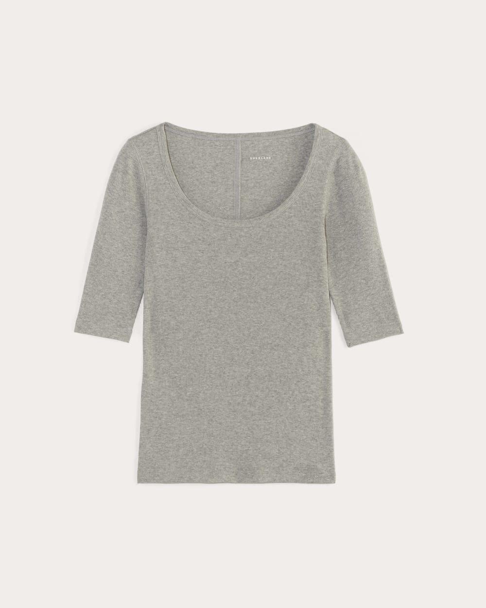 The Luxe Rib Scoop-Neck Tee | Heathered Grey - Image 2