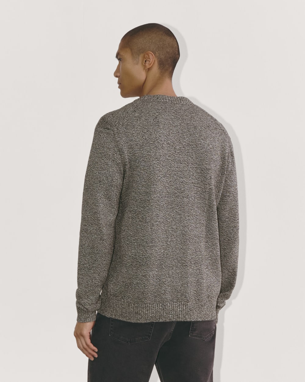 The Classic Sweater in Everyday Cotton | Canvas / Black Twist - Image 5