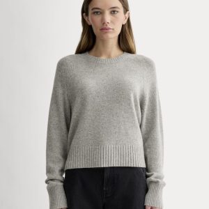 The Boxy Crew in Cashmere | Light Heather Grey