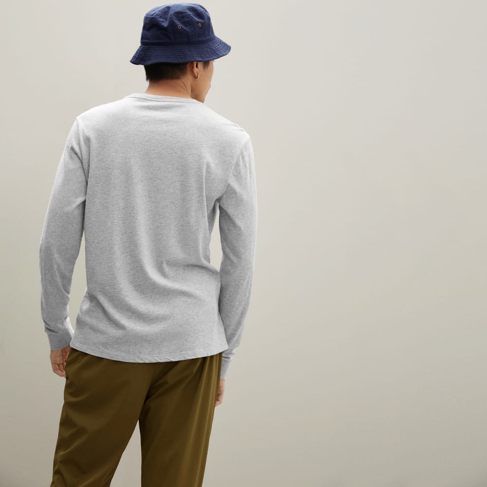 The Organic Cotton Long-Sleeve Pocket Tee | Heathered Grey - Image 4