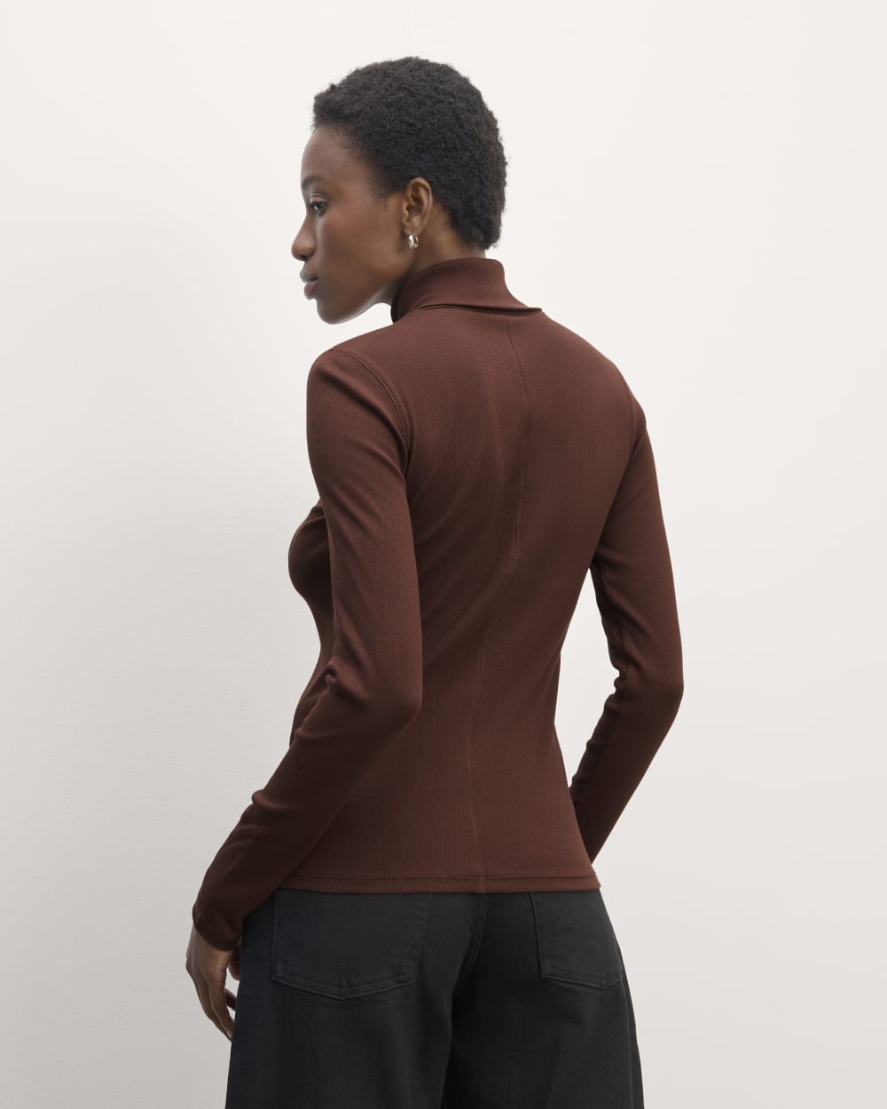 The Luxe Rib Turtleneck | Dark Mahogany - Image 4
