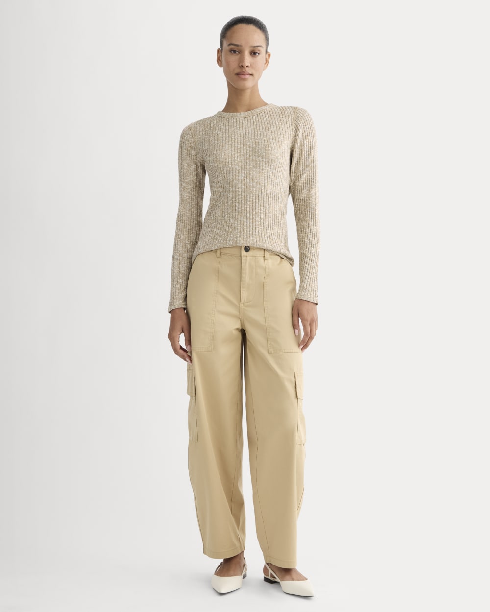 The Cozy Rib Long-Sleeve Tee | Cornstalk / Bone Twist - Image 3