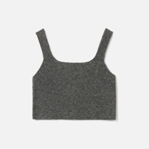 The Cozy-Stretch Tank | Heathered Charcoal