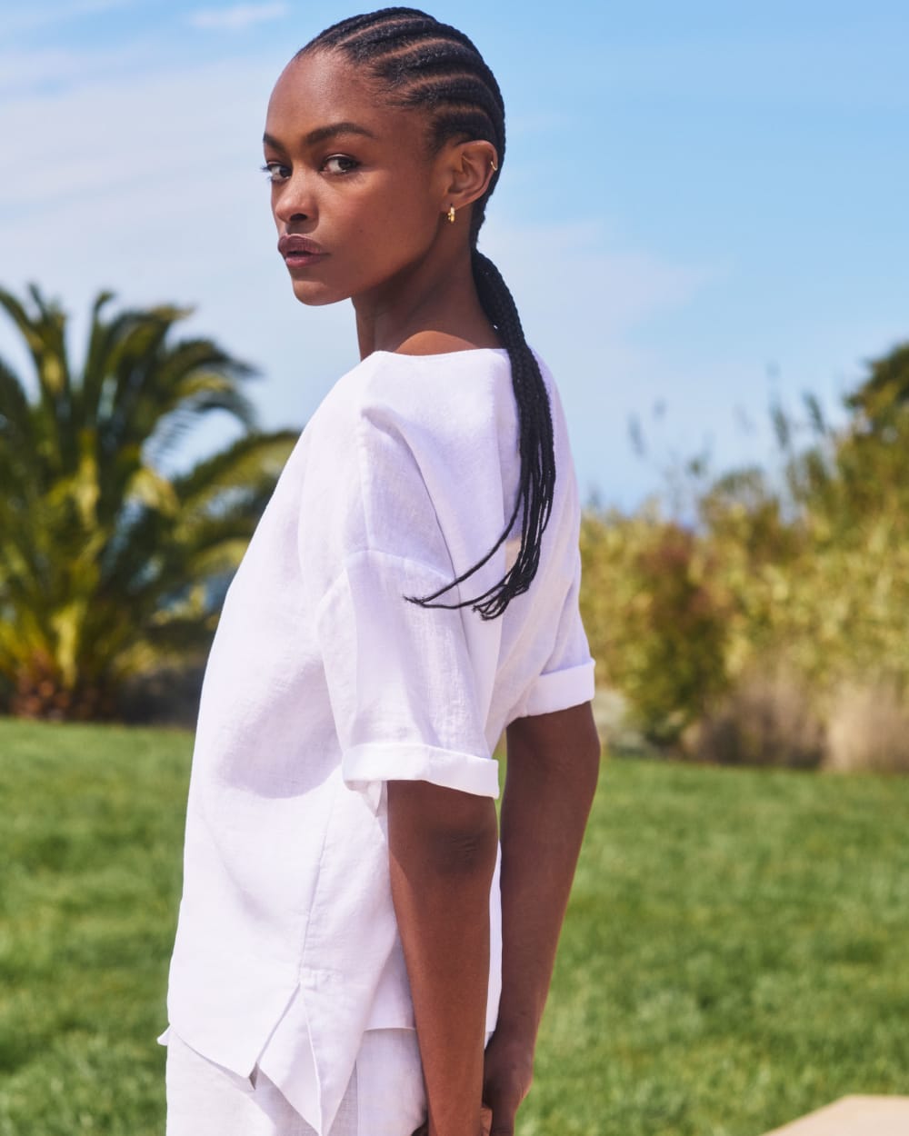 The Boatneck Top in Linen | White - Image 7