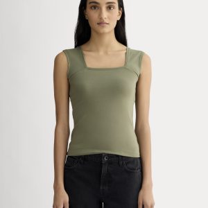 The Form Square-Neck Tank | Lichen Green