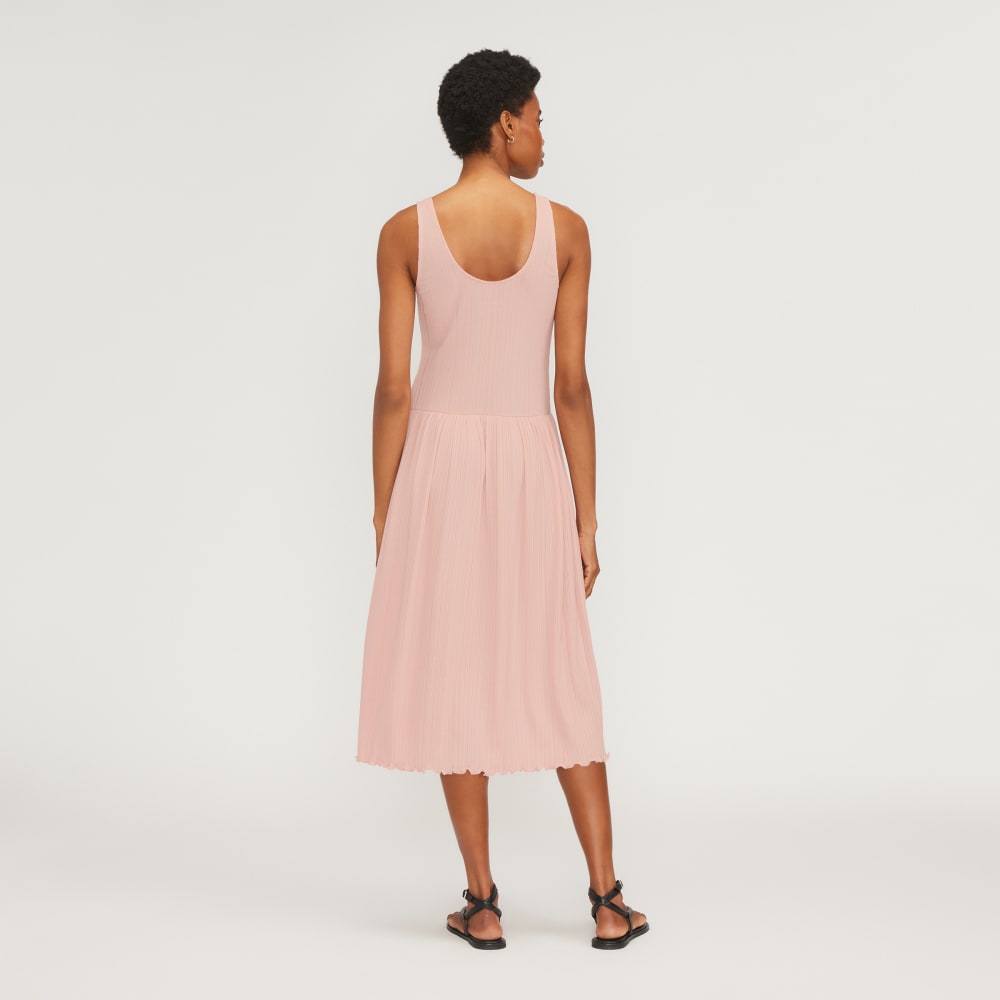 The Rib Soft Knit Scoop-Neck Dress | Petal Pink - Image 3