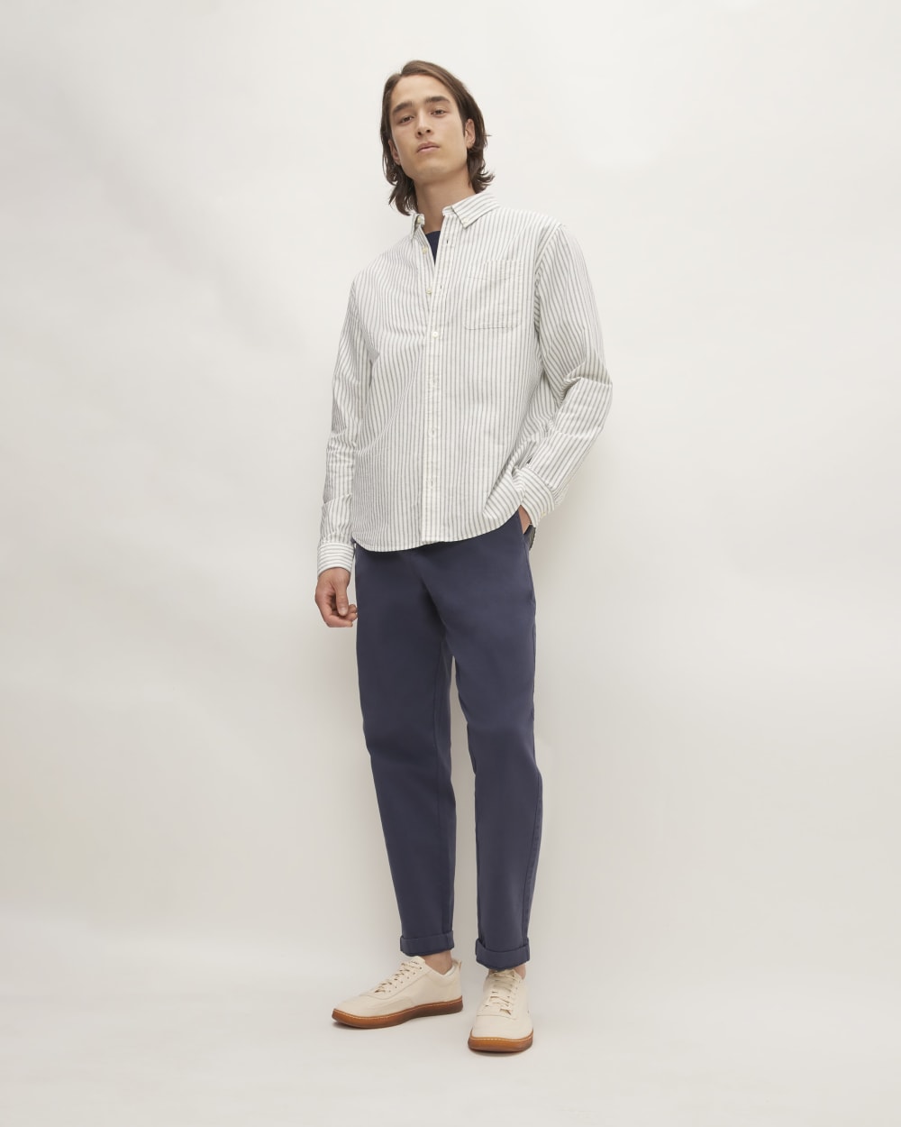 The Classic Oxford Shirt | Bone / Navy | Standard - Image 3
