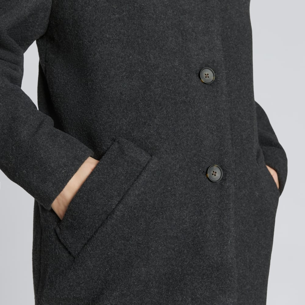 The Italian ReWool? Cocoon Coat | Heathered Black - Image 5