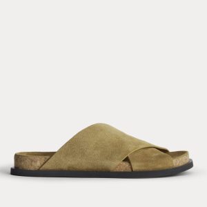 The Suede Crossover Sandal | Sand
