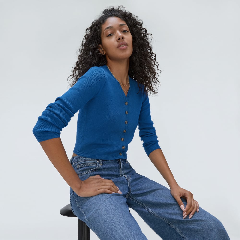 The Luxe Merino Cardigan | Lapis Blue - Image 4