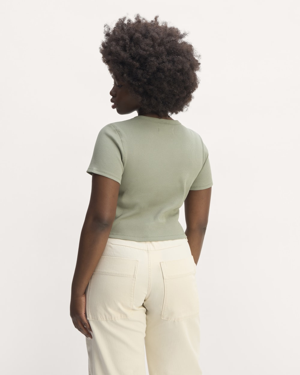 The '90s Rib Tee | Sage Green - Image 4