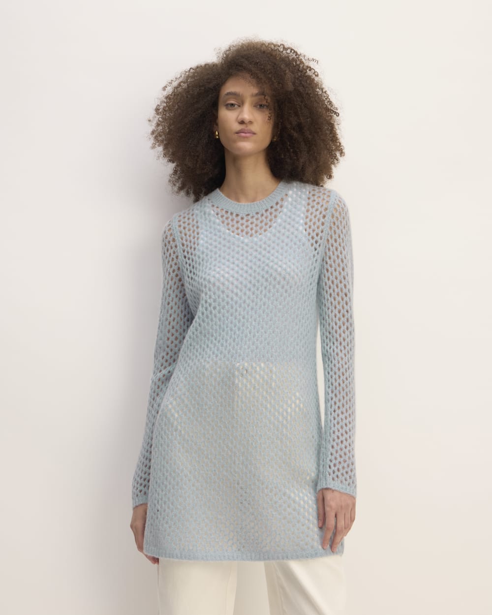 The Everlane x Marques' Almeida Alpaca Mesh Tunic | Mist - Image 3