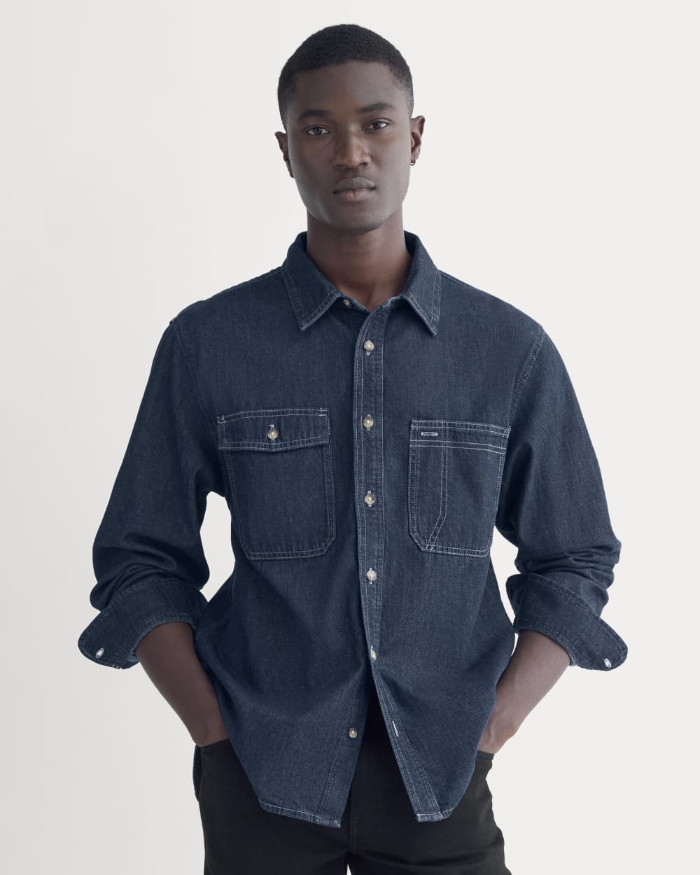 Denim Utility Shirt | Dark Indigo