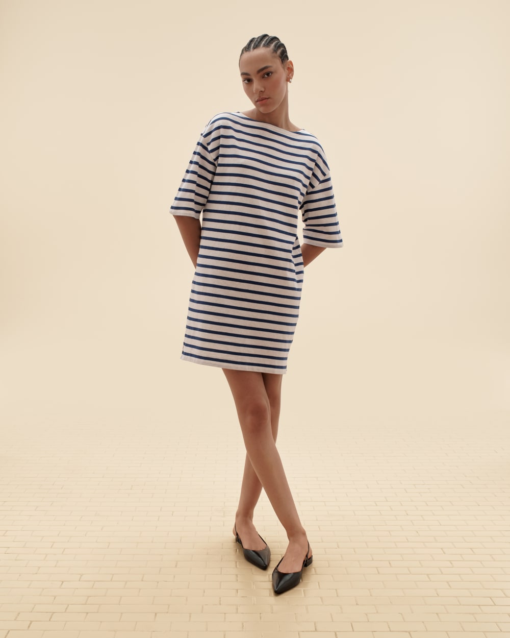 The Mariner Dress | Bone / Mazarine Blue - Image 6