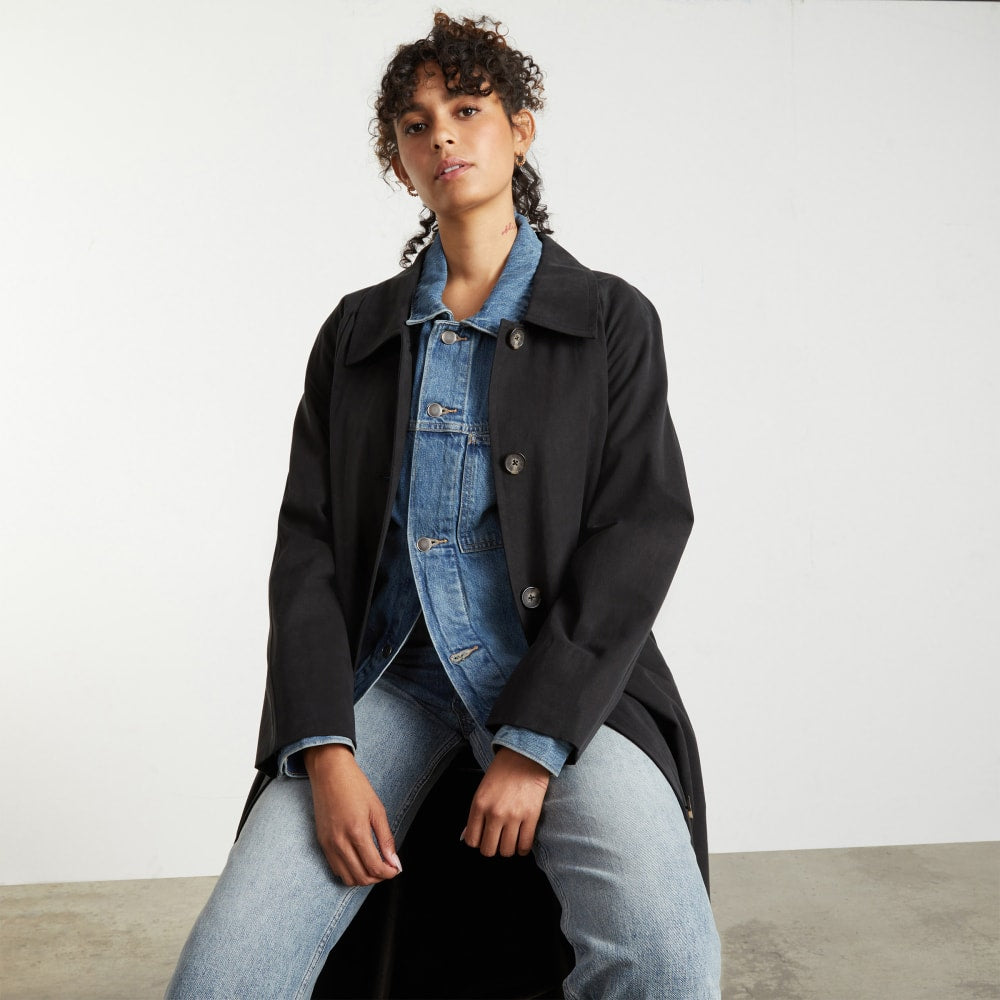 The Gathered Drape Trench | Black - Image 6