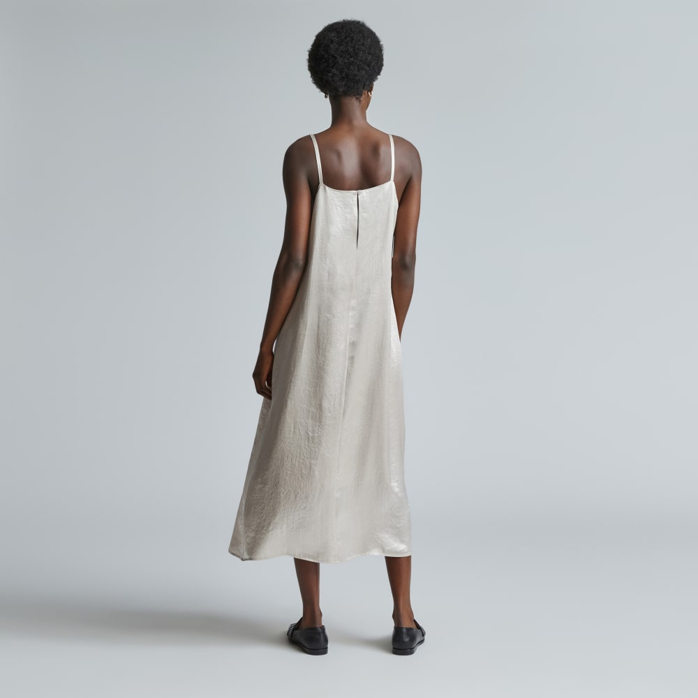 The Satin Square-Neck Slip Dress | Cream - Image 3